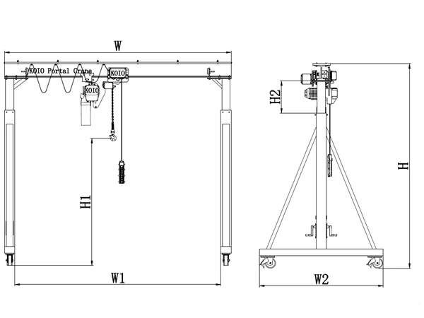 FT3 Worm wheel Height Adjustable Gantry Crane